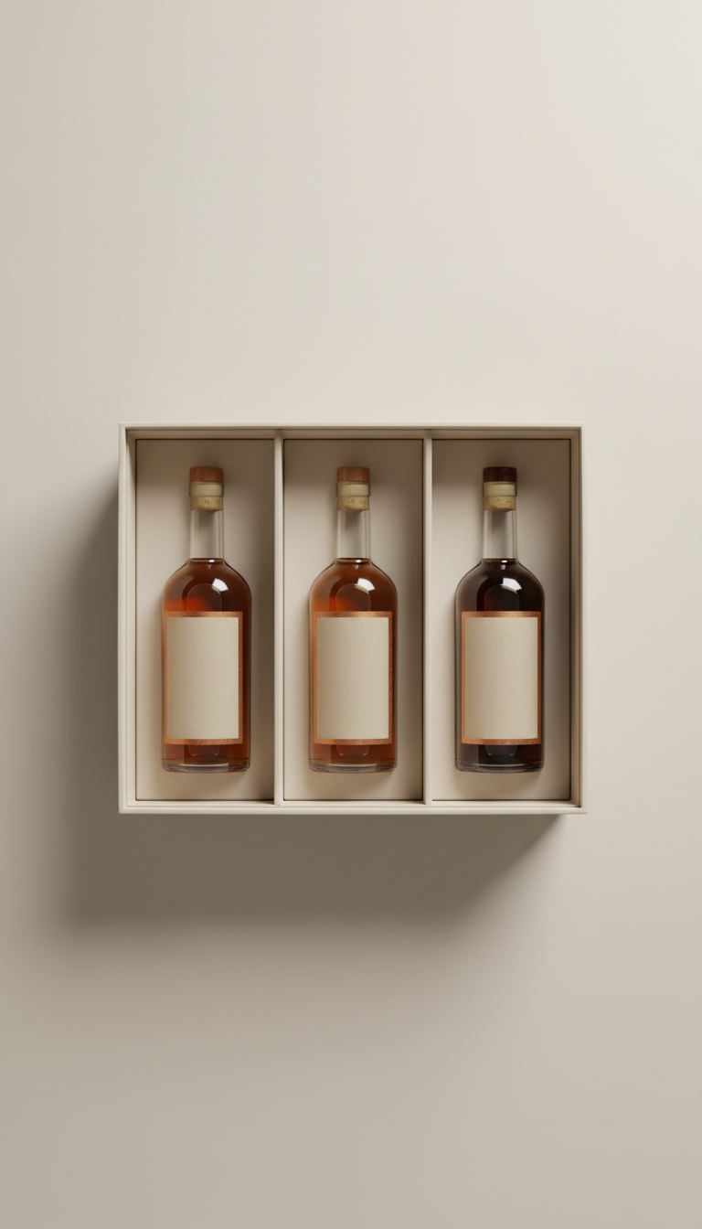 Coffret trio spiritueux rares édition bois