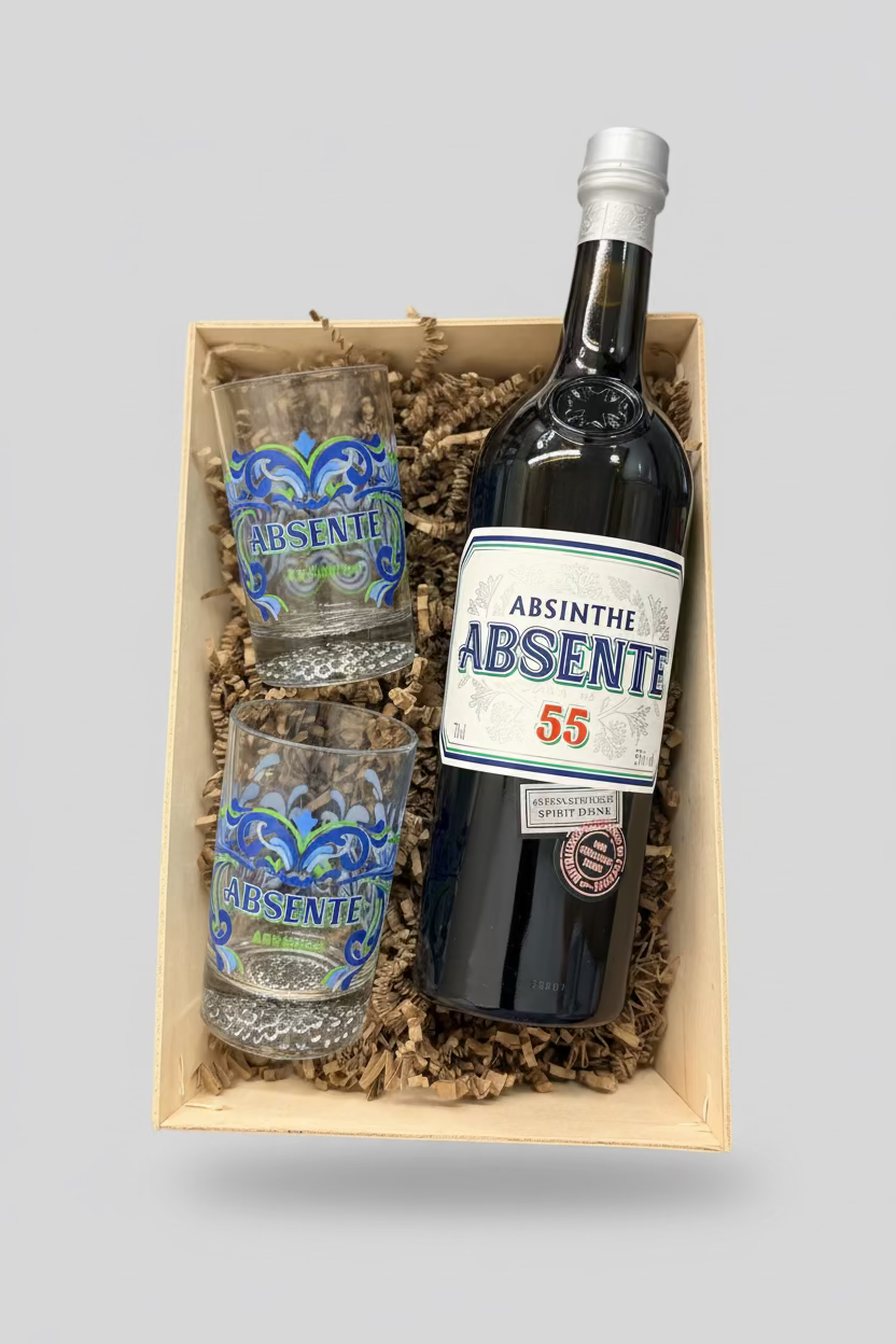 Coffret Découverte Absente 55° – 70 cl + 2 Verres Maison Molinet
