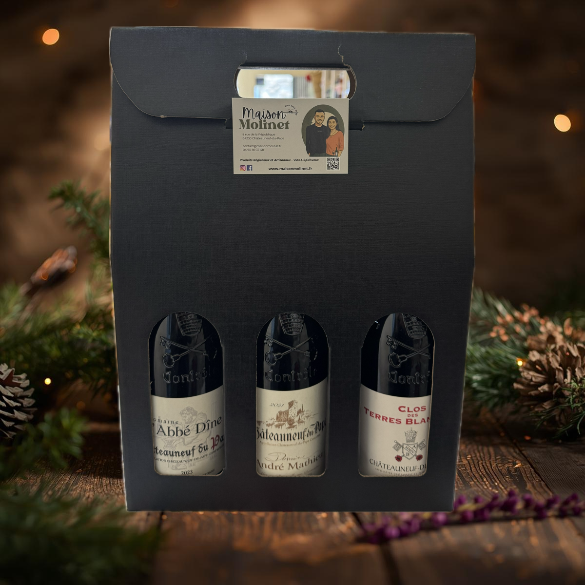 Coffret Noël 2025 – Trio de Grands Vins Rouges de Châteauneuf-du-Pape