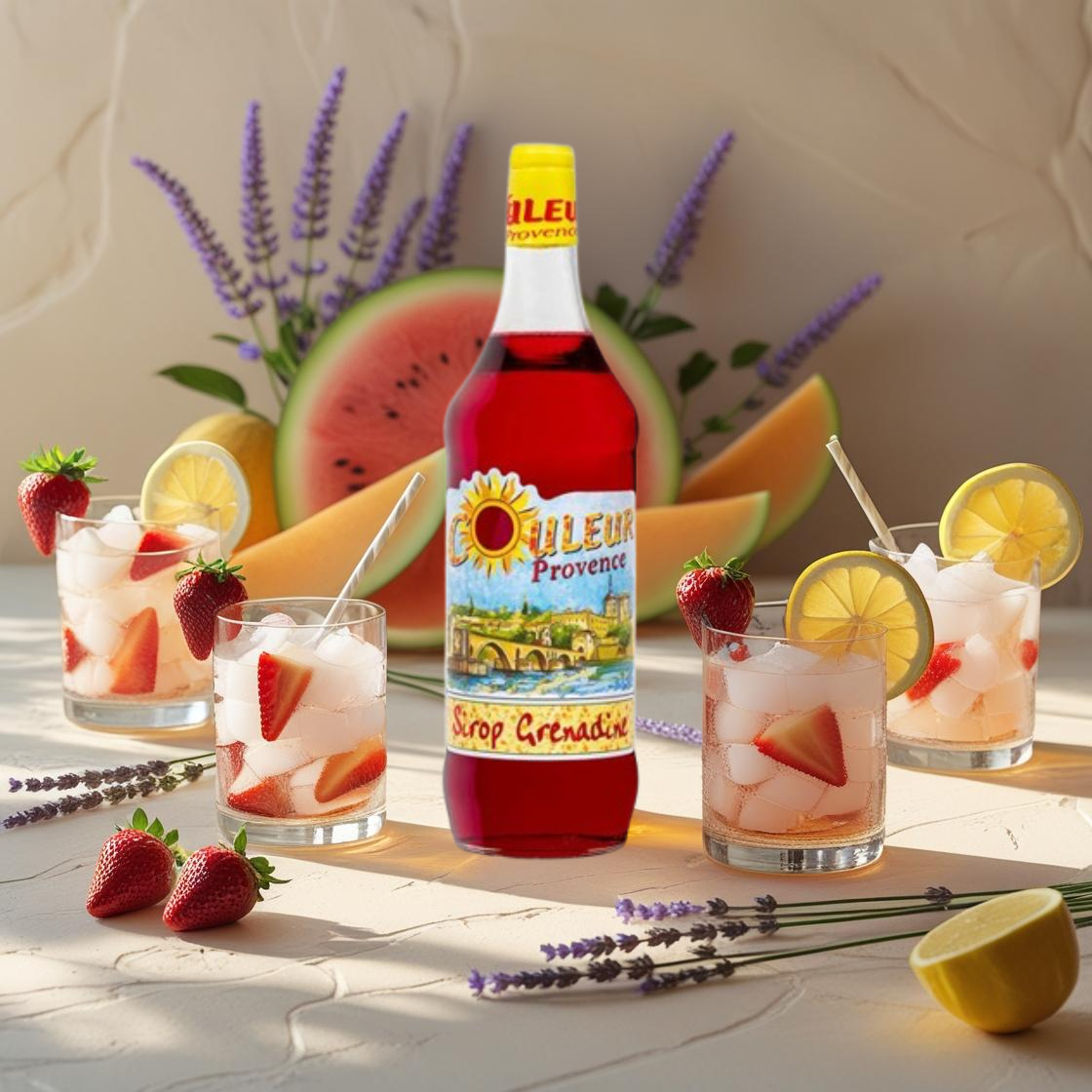 Sirop de Grenadine 1 L – “Couleur Provence” Maison Molinet