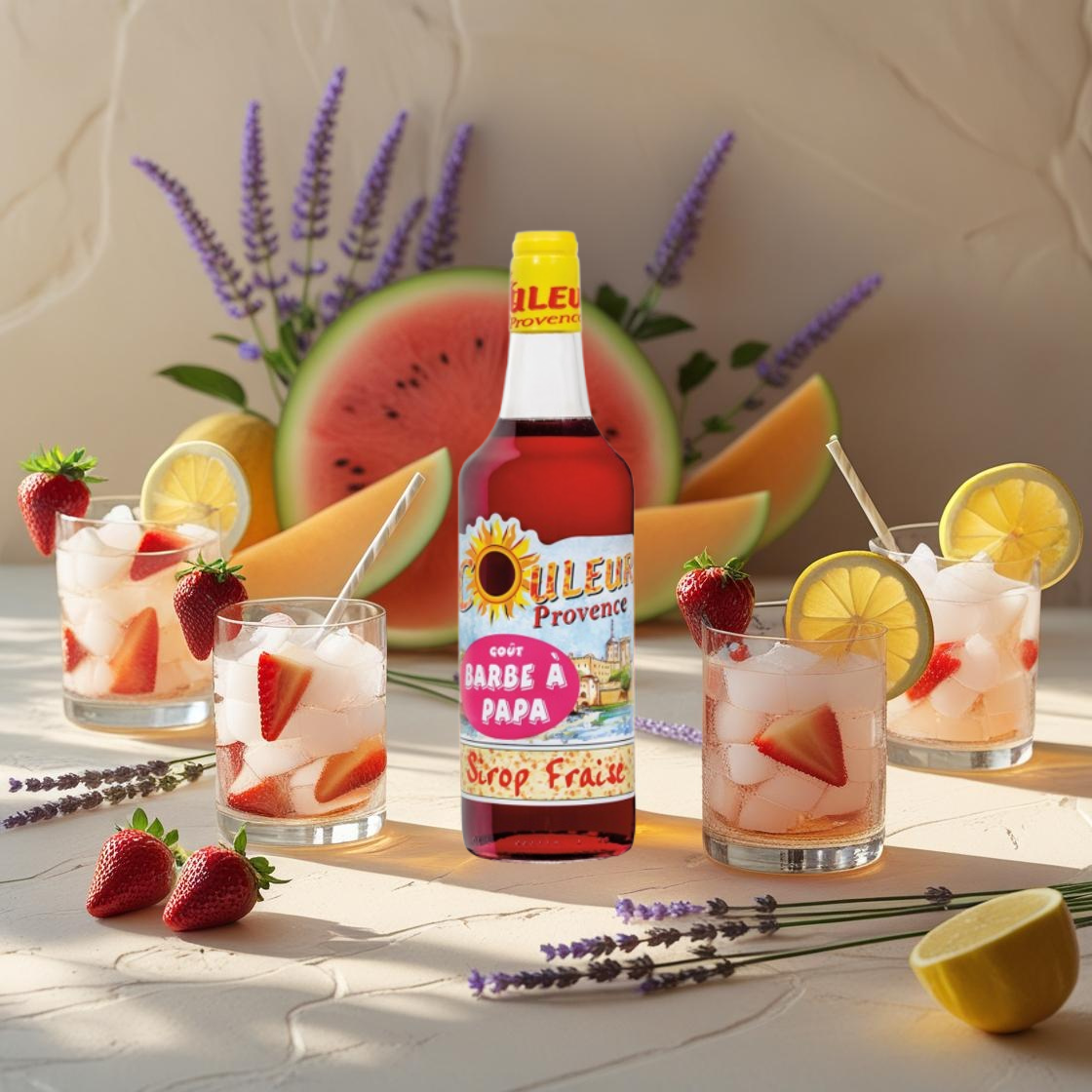 sirop de fraise gout barbe à papa- 70cl Maison Molinet