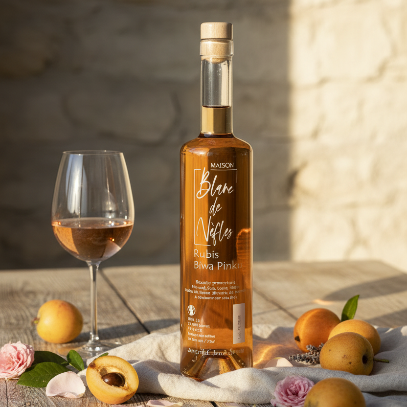 Rosé de Nèfles Rubis Biwa Pinku – Maison Blanc de Nèfles – Vin rosé apéritif 75cl