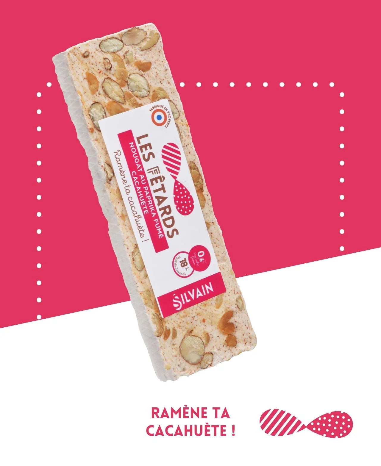 Les fêtards - Nougat blanc paprika fumé et cacahuète 100gr Maison Molinet