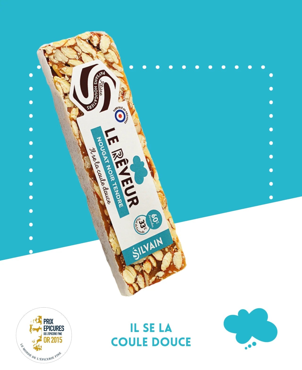 Le rêveur - Nougat noir tendre barre 100g Maison Molinet