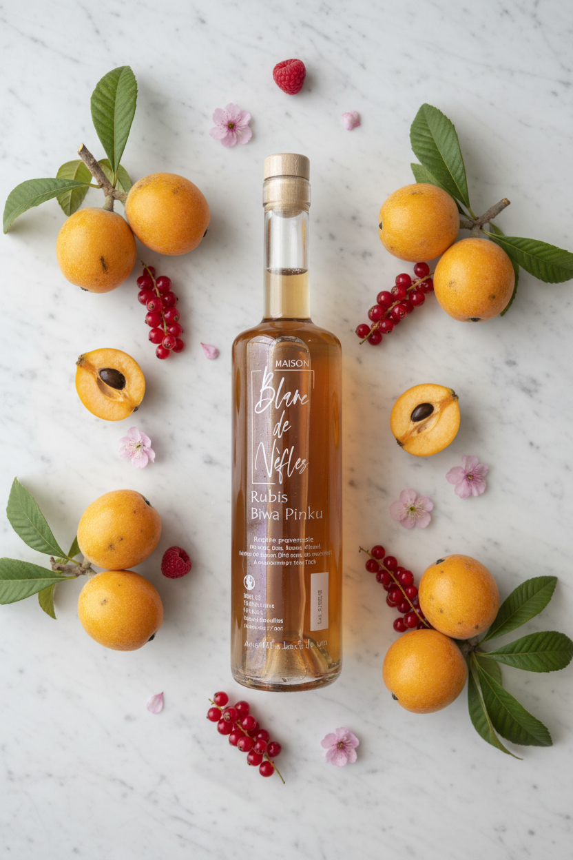 Rubis Biwa Pinku – Flat lay